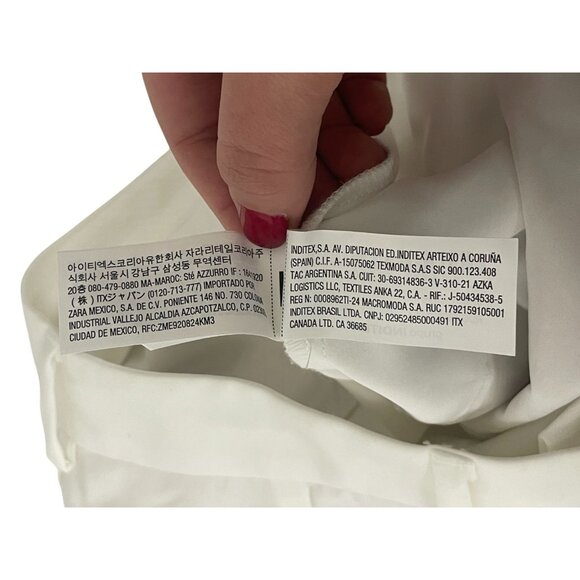 Zara Womens Dress Pants Small S White Pleated High Rise Trousers 8338/512 NWT - Picture 8 of 12